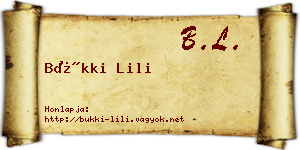 Bükki Lili névjegykártya